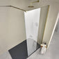 Vetro 8mm Easy Clean Glass Walk In Shower Packs with 1200 x 800 Shower Tray - Brushed Brass