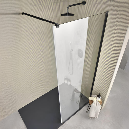  Vetro 8mm Easy Clean Glass for Wetrooms & Walk In Showers 1950 x 1100mm - Black