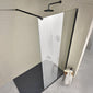 Vetro 8mm Easy Clean Glass Walk In Shower Packs with 1300 x 800 Shower Tray - Black