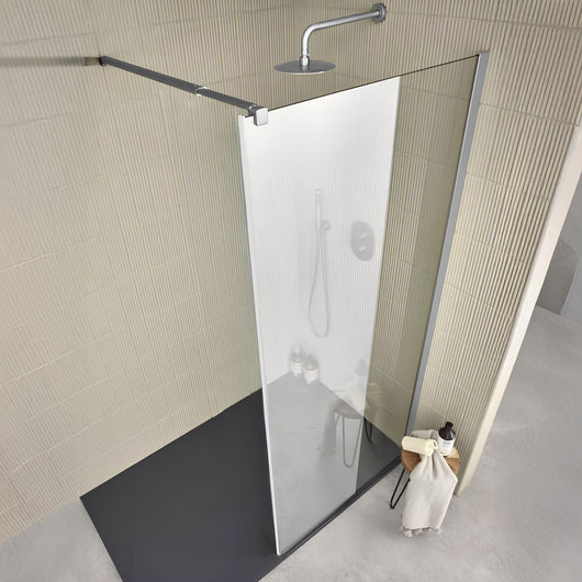  Vetro 8mm Easy Clean Glass for Wetrooms & Walk In Showers 1950 x 1100mm - Chrome