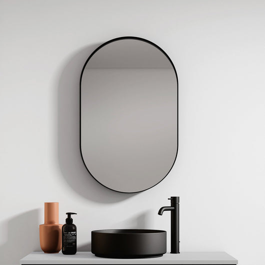  Loira Oval Mirror 500 x 800mm - Black