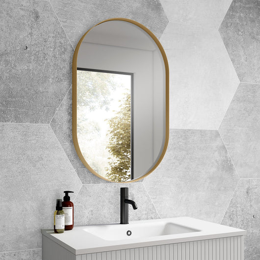  Loira Oval Mirror 500 x 800mm - Brushed Brass