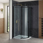 Frameless Single Door 8mm Offset Quadrant Enclosures 1200 x 800 - Black