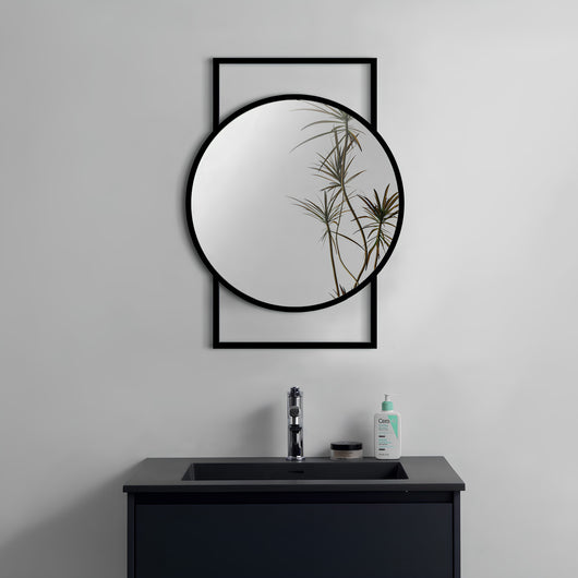  Holborn Deco Framed Mirror 450 x 800 - Matt Black - welovecouk
