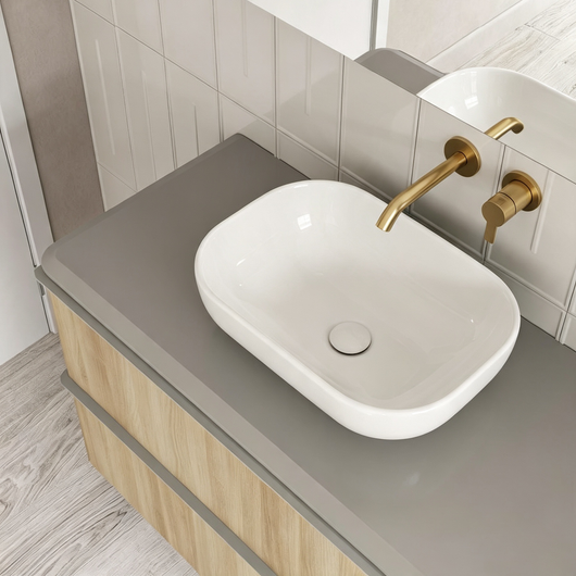  Frontline Royo Dai 455 x 330mm Block Countertop Ceramic Basin - Cotton