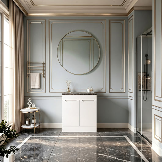  Gressin Handless Floor Standing 500mm 2-Door Vanity Unit (253 Compact Depth) - Matt White