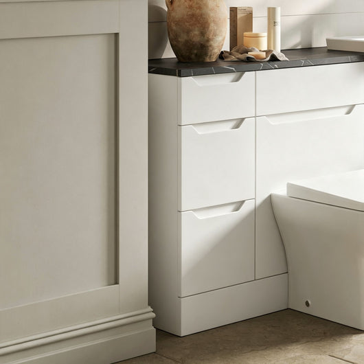  Gressin Handless Floor Standing 300mm 3-Drawer Unit (353 Depth) - Matt White