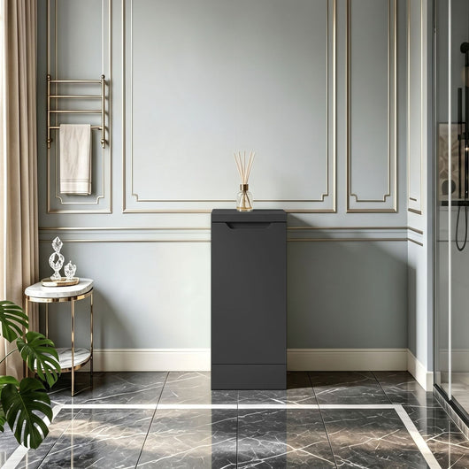  Gressin Handless Floor Standing 300mm 1-Door Base Unit (235 Compact Depth) - Soft Black