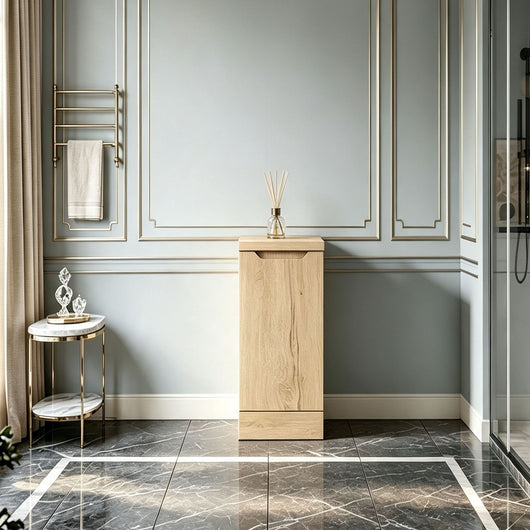  Gressin Handless Floor Standing 300mm 1-Door Base Unit (235 Compact Depth) - Autumn Oak
