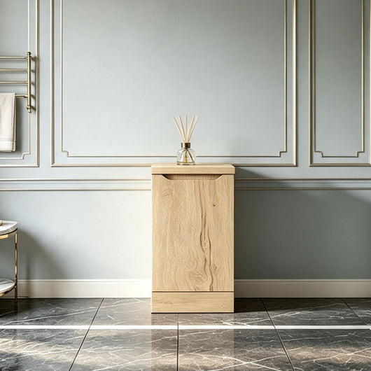  Gressin Handless Floor Standing 400mm 1-Door Base Unit (353 Depth) - Autumn Oak