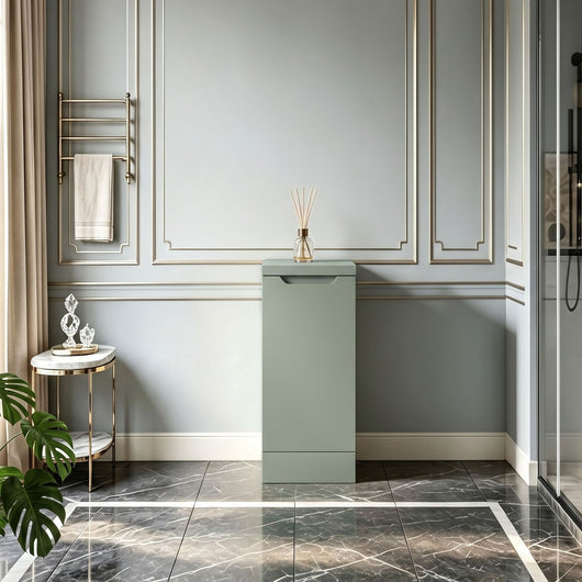  Gressin Handless Floor Standing 300mm 1-Door Base Unit (235 Compact Depth) - Fern Green