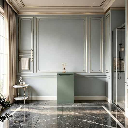  Gressin Handless Floor Standing 400mm 1-Door Base Unit (235 Compact Depth) - Fern Green