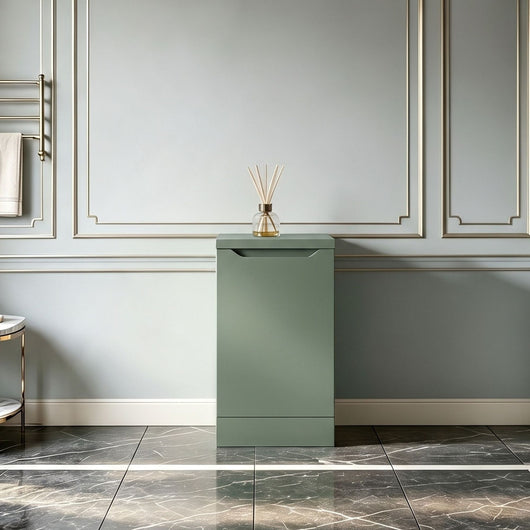  Gressin Handless Floor Standing 400mm 1-Door Base Unit (353 Depth) - Fern Green