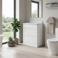 Thaxton Floor Standing 600mm 2-Drawer Unit (335 Depth) - Matt White - welovecouk