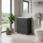 Thaxton Floor Standing 600mm 2-Drawer Unit (335 Depth) - Soft Black - welovecouk