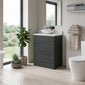 Thaxton Floor Standing 600mm 2-Drawer Unit (335 Depth) - Soft Black - welovecouk