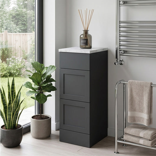  Thaxton Floor Standing 300mm 3-Drawer Unit (335 Depth) - Soft Black - welovecouk