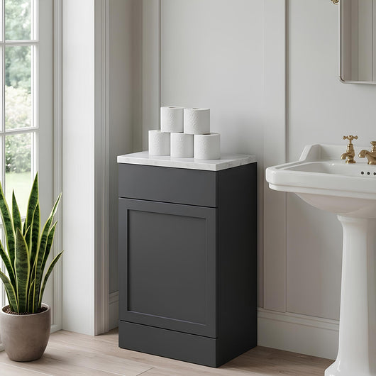  Thaxton Floor Standing 500mm WC Unit (335) - Soft Black - welovecouk