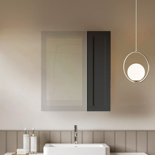  Thaxton Wall Hung 200mm 1-Door Wall Cabinet (180 Depth) - Soft Black