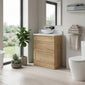 Thaxton Floor Standing 600mm 2-Drawer Unit (335 Depth) - Autumn Oak - welovecouk