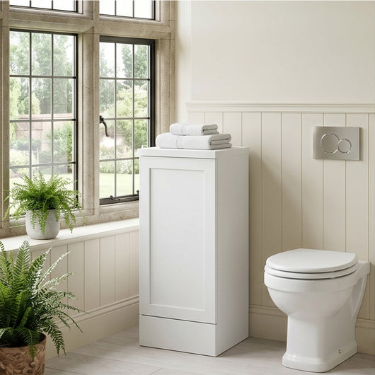  Thaxton Floor Standing 400mm 1-Door Base Unit (235 compact Depth) - Matt White