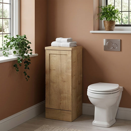  Thaxton Floor Standing 400mm 1-Door Base Unit (235 compact Depth) - Autumn Oak
