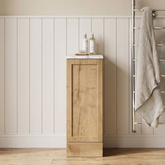  Thaxton Floor Standing 300mm 1-Door Base Unit (335 Depth) - Autumn Oak - welovecouk