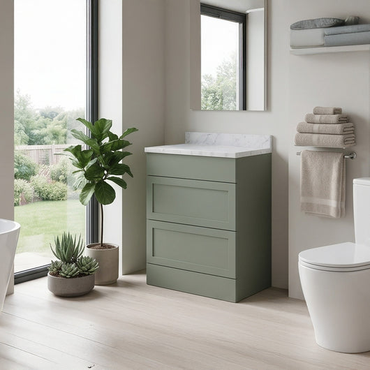  Thaxton Floor Standing 600mm 2-Drawer Unit (335 Depth) - Fern Green - welovecouk