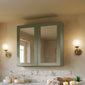Thaxton Mirror Cabinet 600mm Mirror Cabinet 50/50 (180 Depth) - Fern Green - welovecouk