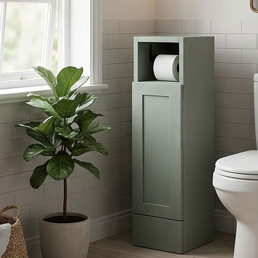  Thaxton Floor Standing 200 Toilet Roll Unit (235) SHAKER - Fern Green - welovecouk