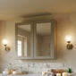Thaxton Mirror Cabinet 600mm Mirror Cabinet 50/50 (180 Depth) - Pebble Grey - welovecouk