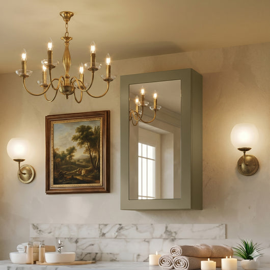  Thaxton Mirror Cabinet 400mm Mirror Cabinet (180 Depth) - Pebble Grey - welovecouk