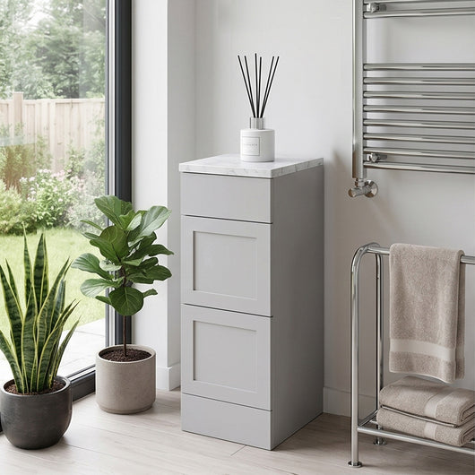  Thaxton Floor Standing 300mm 3-Drawer Unit (335 Depth) - Pebble Grey - welovecouk