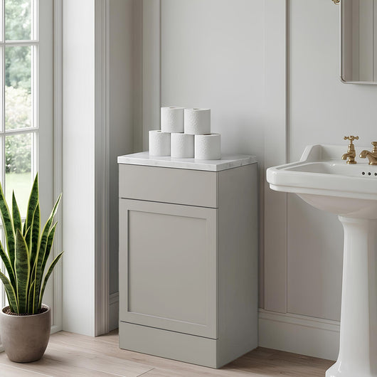  Thaxton Floor Standing 500mm WC Unit (335) - Pebble Grey - welovecouk