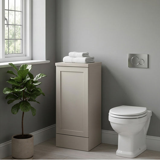  Thaxton Floor Standing 400mm 1-Door Base Unit (335 Depth) - Pebble Grey