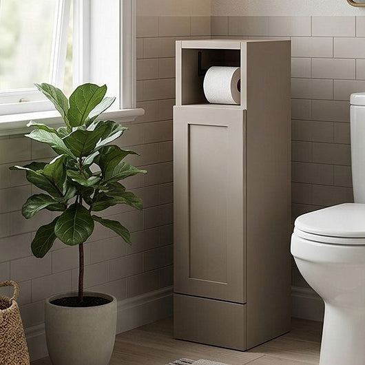  Thaxton Floor Standing 200 Toilet Roll Unit (235) SHAKER - Pebble Grey - welovecouk