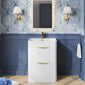 Pride 600mm Floor Standing 2-Drawer Basin Vanity Unit - Alpine White