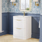 Pride 600mm Floor Standing 2-Drawer Basin Vanity Unit - Alpine White