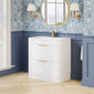 Nuie Parade Floor Standing  800mm 2-Drawer Vanity Unit with Ceramic Basin - Gloss White