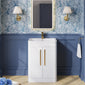 Nuie Parade Floor Standing  600mm  2-Door Vanity Unit with Ceramic Basin - Gloss White