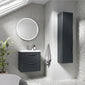 Nuie Parade Wall Hung  600mm  2-Drawer Vanity Unit with Ceramic Basin - Satin Soft Black