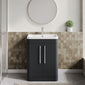 Pride 600mm Floor Standing 2-Door Basin Vanity Unit - Soft Black