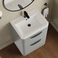 Nuie Parade Floor Standing  600mm  2-Drawer Vanity Unit with Ceramic Basin - Satin Grey