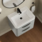 Nuie Parade Wall Hung  600mm  2-Drawer Vanity Unit with Ceramic Basin - Satin Grey