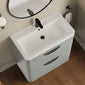 Nuie Parade Floor Standing  800mm 2-Drawer Vanity Unit with Ceramic Basin - Satin Grey