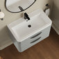 Nuie Parade Wall Hung  800mm 2-Drawer Vanity Unit with Ceramic Basin - Satin Grey