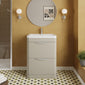 Nuie Parade Floor Standing  600mm  2-Drawer Vanity Unit with Ceramic Basin - Pebble Grey