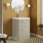 Nuie Parade Floor Standing  600mm  2-Drawer Vanity Unit with Ceramic Basin - Pebble Grey