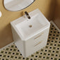 Nuie Parade Floor Standing  600mm  2-Drawer Vanity Unit with Ceramic Basin - Pebble Grey