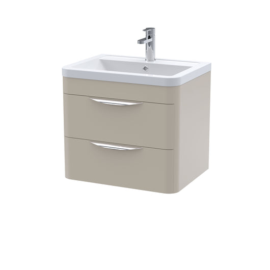  Nuie Parade Wall Hung  600mm  2-Drawer Vanity Unit with Ceramic Basin - Pebble Grey